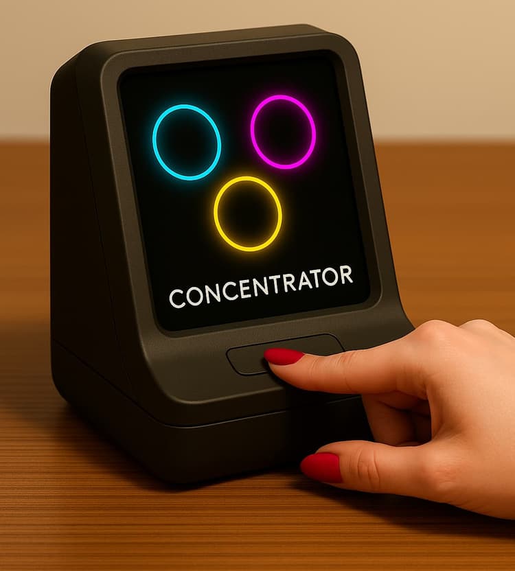 pressing the button
